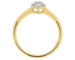 Pierścionek z żółtego złota z diamentami - 0,09 ct - próba 585