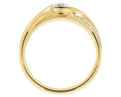 Pierścionek z żółtego złota z brylantami - 0,47 ct - próba 585