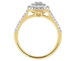 Pierścionek z żółtego złota z diamentami - 0,50 ct - próba 585