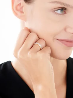 Pierścionek z żółtego złota z brylantami - 0,50 ct - próba 585