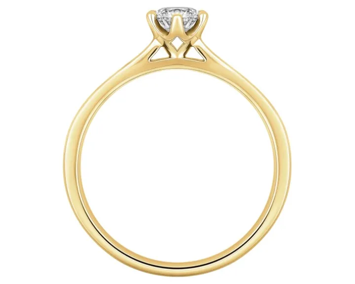 Pierścionek z żółtego złota z brylantem - SI2/H - 0,40 ct - próba 750