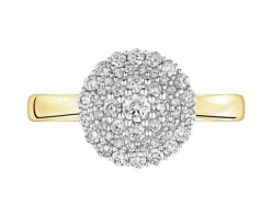 Pierścionek z żółtego złota z diamentami - 0,50 ct - próba 585