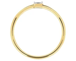Pierścionek z żółtego złota z diamentem - 0,02 ct - próba 375