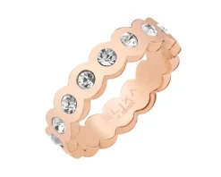 Pierścionek ze stali szlachetnej z kryształami - Eternity