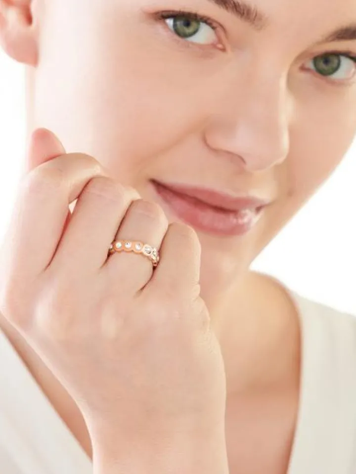 Pierścionek ze stali szlachetnej z kryształami - Eternity