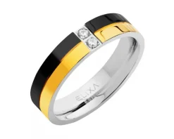 Pierścionek ze stali szlachetnej z cyrkoniami