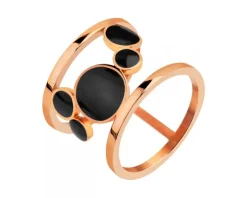 Pierścionek ze stali szlachetnej z emalią