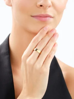 Pierścionek ze stali szlachetnej z cyrkonią - gwiazda