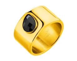 Pierścionek ze stali szlachetnej z cyrkonią