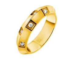 Pierścionek ze stali szlachetnej z cyrkoniami