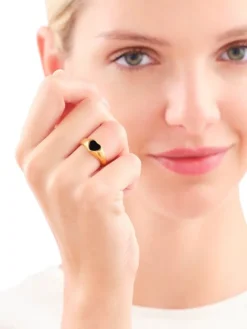 Pierścionek ze stali szlachetnej z emalią - serce