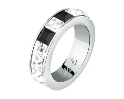 Pierścionek ze stali szlachetnej z cyrkoniami - Karl Lagerfeld