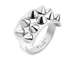 Pierścionek ze stali szlachetnej - ćwieki