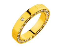 Pierścionek ze stali szlachetnej z kryształami