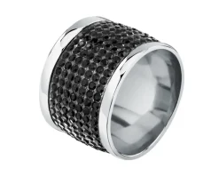 Pierścionek ze stali szlachetnej z cyrkoniami - Karl Lagerfeld