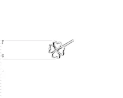 Pojedynczy kolczyk z białego złota z diamentem - koniczyna, serce - 0,002 ct - próba 375