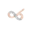 Pojedynczy kolczyk z różowego złota z diamentem - nieskończoność - 0,003 ct - próba 375