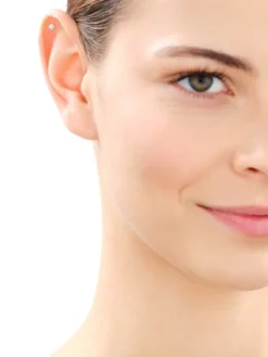 Pojedynczy kolczyk z żółtego złota z diamentem do piercingu - 0,003 ct - próba 375