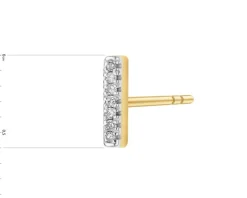 Pojedynczy kolczyk z żółtego złota z diamentami - 0,01 ct - próba 375