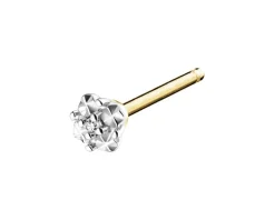 Pojedynczy kolczyk z żółtego i białego złota z diamentem - 0,01 ct - próba 375