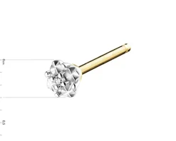 Pojedynczy kolczyk z żółtego i białego złota z diamentem - 0,01 ct - próba 375