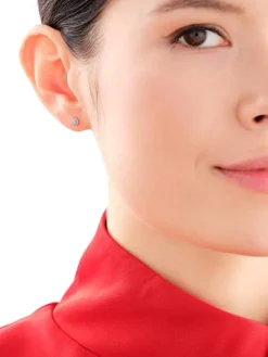 Pojedynczy kolczyk z żółtego złota z diamentami - 0,04 ct - próba 585