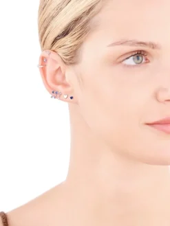 Pojedynczy srebrny kolczyk - serce