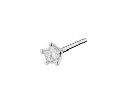 Pojedynczy złoty kolczyk z cyrkonią