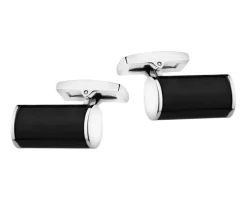 Spinki do mankietów ze stali szlachetnej z onyksami