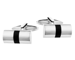 Spinki do mankietów ze stali szlachetnej z onyksami