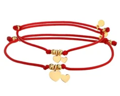 Srebrne bransoletki dla mamy i córki - komplet - serca