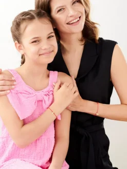 Srebrne bransoletki dla mamy i córki - komplet - serca