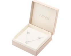 Srebrne kolczyki i naszyjnik z cyrkoniami - komplet - koła