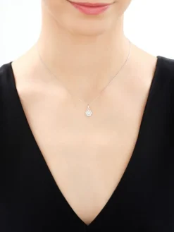 Srebrne kolczyki i zawieszka z cyrkoniami, łańcuszek - komplet