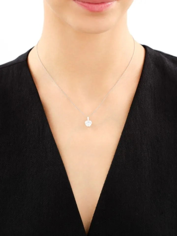 Srebrne kolczyki i zawieszka z cyrkoniami - komplet - serca