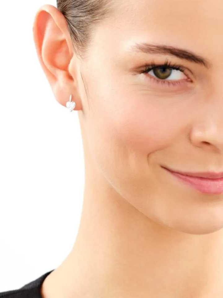 Srebrne kolczyki i zawieszka z cyrkoniami - komplet - serca