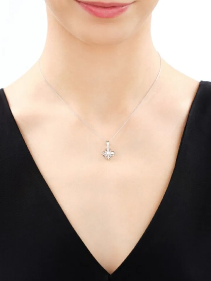 Srebrne kolczyki i zawieszka z cyrkoniami, łańcuszek - komplet