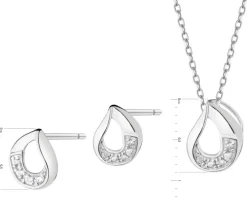 Srebrne kolczyki i zawieszka z cyrkoniami - komplet