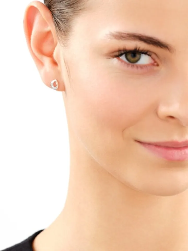 Srebrne kolczyki i zawieszka z cyrkoniami - komplet