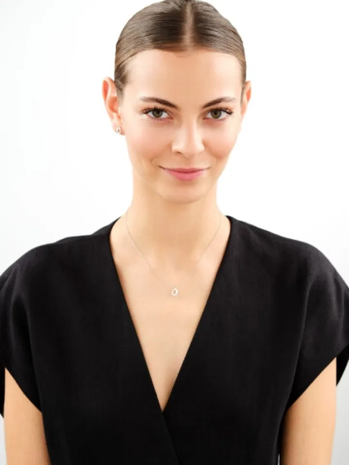 Srebrne kolczyki i zawieszka z cyrkoniami - komplet