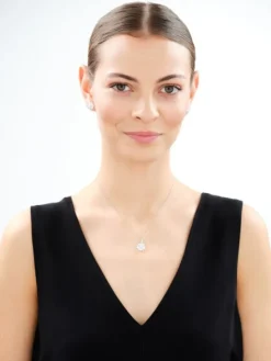 Srebrne kolczyki i zawieszka z cyrkoniami - komplet