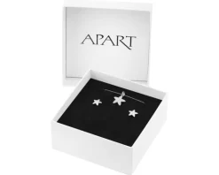 Srebrne kolczyki i zawieszka - komplet - gwiazdy