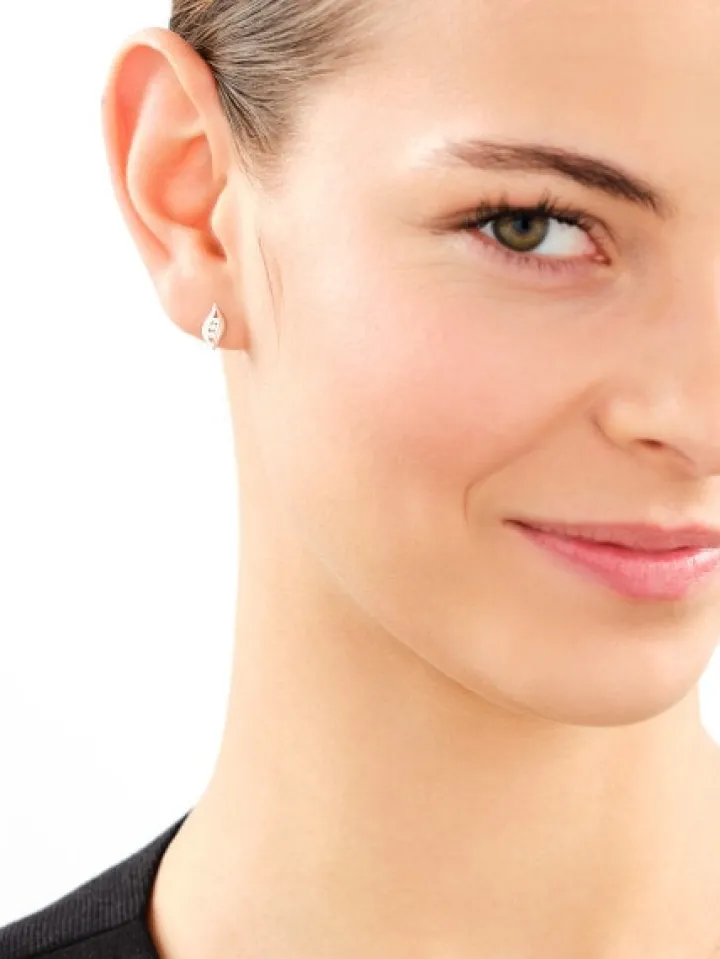 Srebrne kolczyki i zawieszka z cyrkoniami - komplet