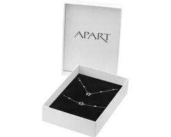 Srebrny naszyjnik i bransoletka z cyrkoniami - komplet - gwiazdy