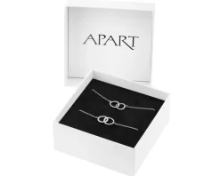 Srebrny naszyjnik i bransoletka z cyrkoniami - komplet - koła