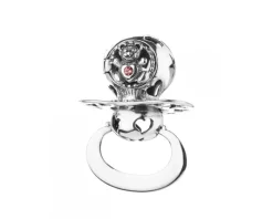 Srebrny smoczek z kryształem - dziewczynka