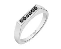 Sygnet ze stali szlachetnej z cyrkoniami