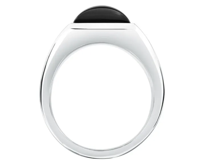 Sygnet ze stali szlachetnej z cyrkonią - Karl Lagerfeld