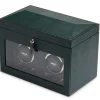 Wolf British Racing Double Watch Winder with storage Green
