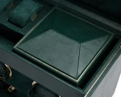 Wolf British Racing Double Watch Winder with storage Green